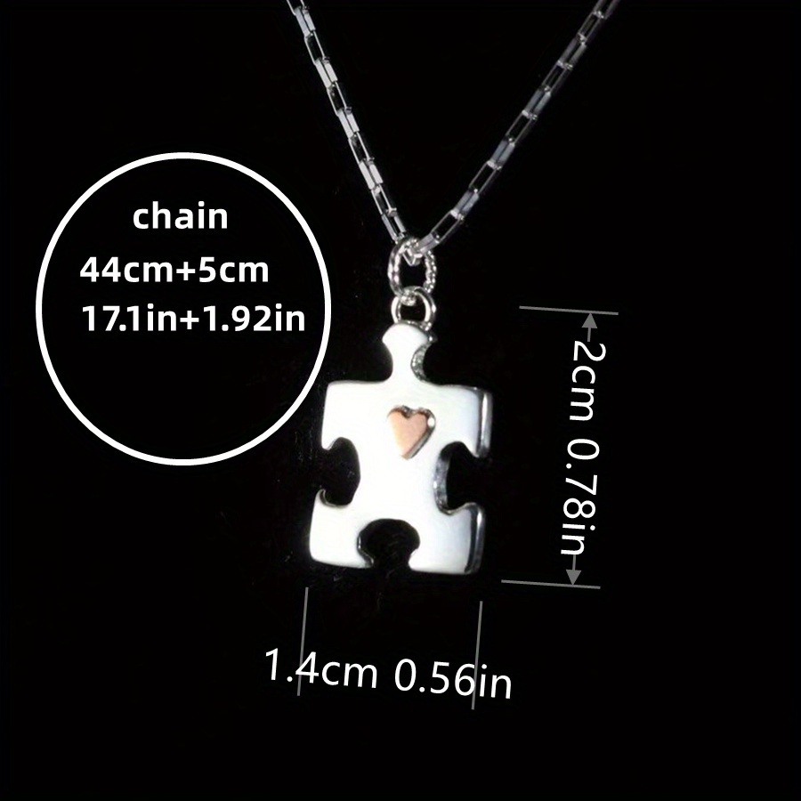 Creative Autism Puzzle Heart Shape Pendant Necklace — Meaningful Gift